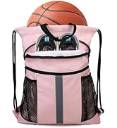 BeeGreen Drawstring Backpack Bag with Shoe Compartment X-Large Gym Sports String Cinch Backpack
