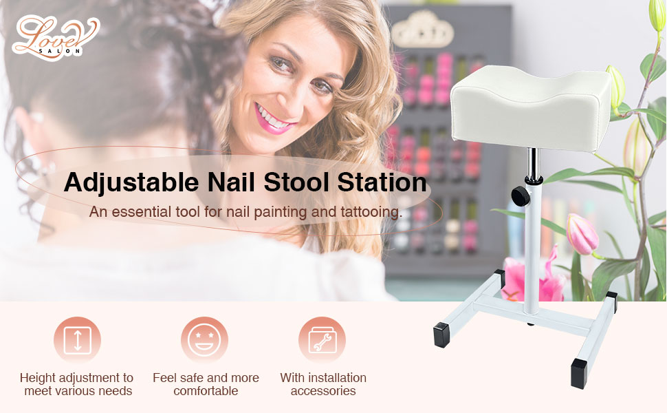 White Pedicure Stool