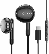 USB C Headphones for iPhone 17 16 15 Pro Max Plus iPad Pro USB C Earphones with Microphone Volume...
