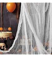 NEBURORA Halloween Creepy Cloth White 200 x 85inch Halloween Party Decor Cloth for Haunted House ...