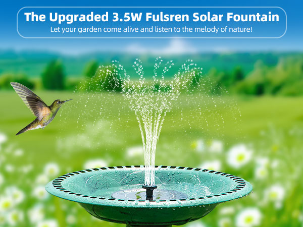 This is our upgraded version 3.5w Fulsren solar water fountain and solar bird bath fountains