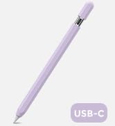 Lavender-colored digital stylus or pen with USB-C connector label, shown against white background.