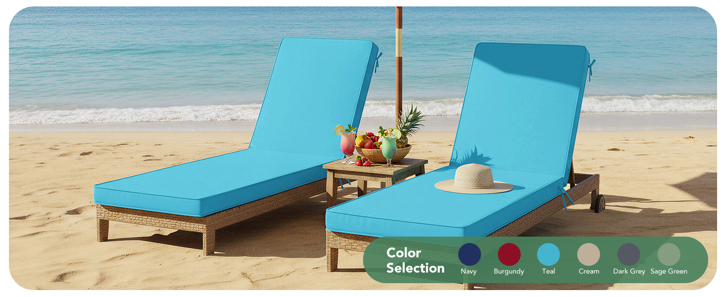 blue outdoor chaise lounge cushions