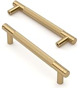 Asidrama 10 Pack 5 Inch(128mm) Champagne Bronze Cabinet Pulls Knurled Cabinet Handles Cupboard Ha...