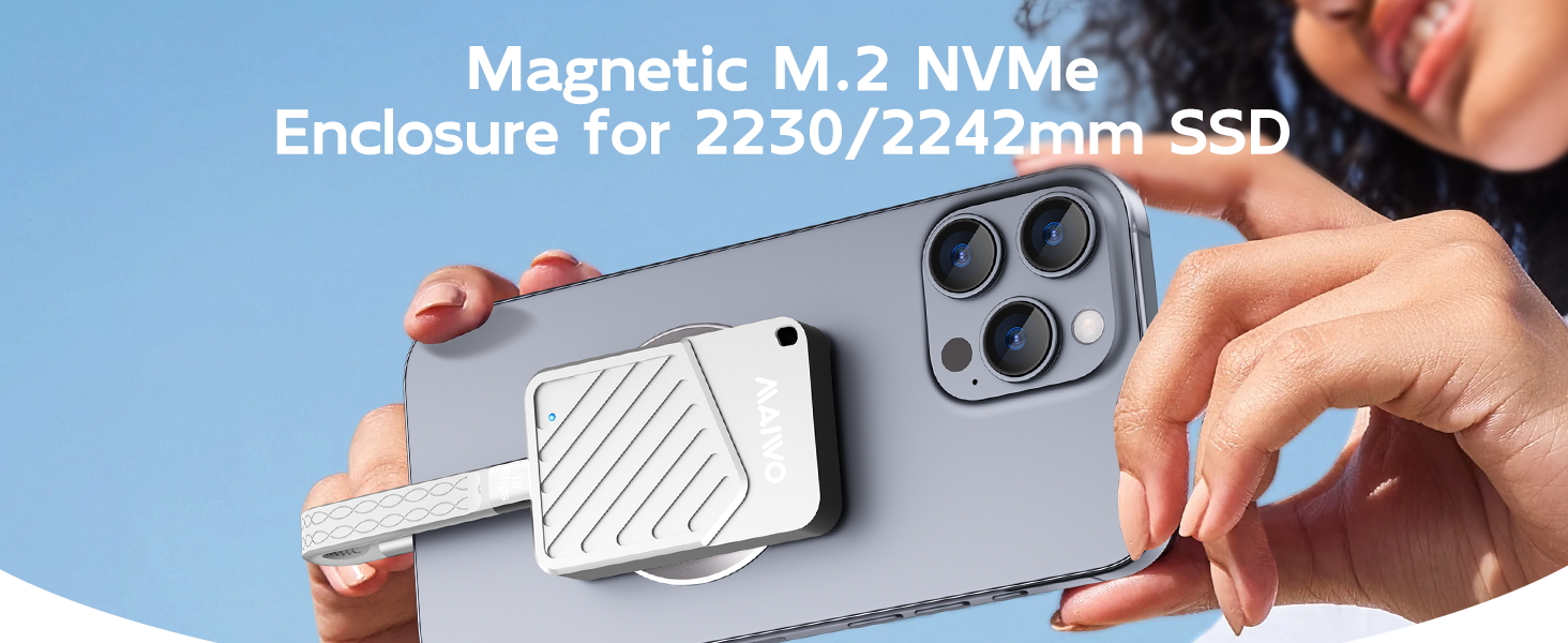 magnetic pcie nvme 2230/2242mm ssd enclosure M.2 nvmw hard drive reader case usb3.2gen2*1 adapter