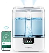 MERONTE Smart Humidifiers for Bedroom Large Room Home, 6L Cool Mist Top Fill Humidifier with Esse...