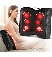Back Massager with Heat, Percussion &amp; Shiatsu 2-in-1 Massager for Lower Back Pain Relief, 3D Deep...