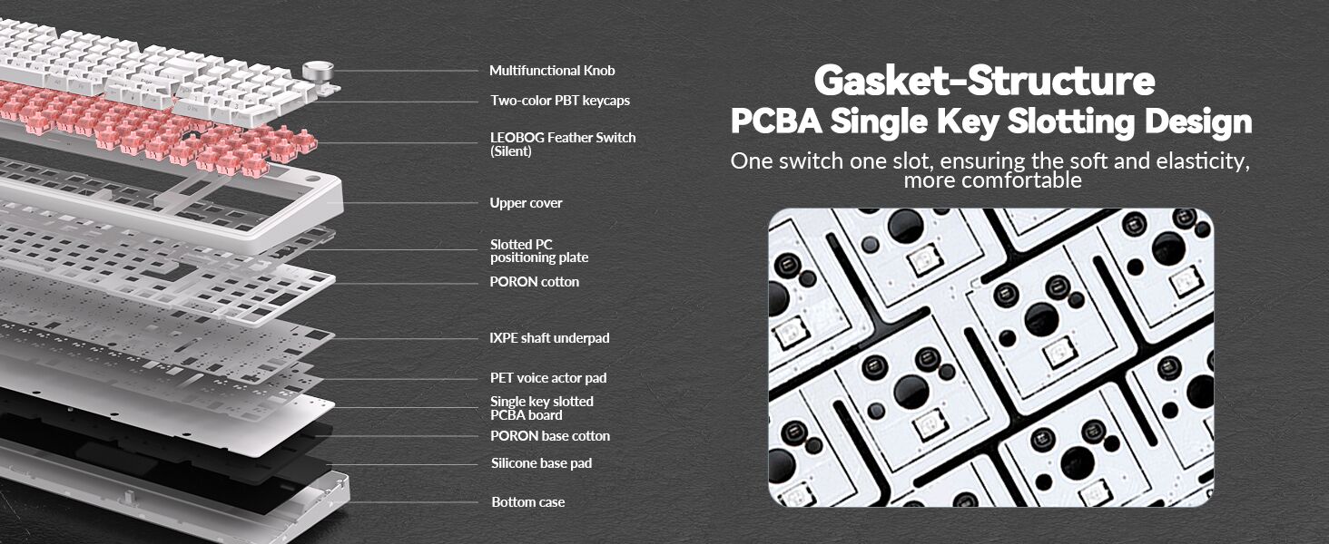 silent mechanical keyboard wireless gaming keyboard hotswap keyboard number pad pbt keycaps