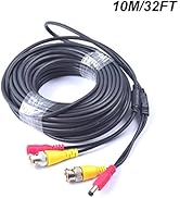 32FT 10M EKYLIN 2-in-1 BNC Video and Power DC Extension Cable for CCTV Security Camera Home Surve...