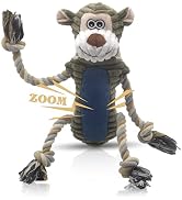 BUYPOW Funny Plush Dog Chew Toys,Squeaky Dog Toys, Interactive Tug of War Puppy Toys, Stuffed Dog...