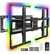 Perlegear Pre-Assembled TV Wall Mount with LED Light for 42?–90? TVs up to 150 lbs, Fu...