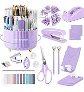Office Supplies,Desk Accessories,with Stapler,Tape Dispenser,Staple Remover,Scissor,Ballpoint Pen...