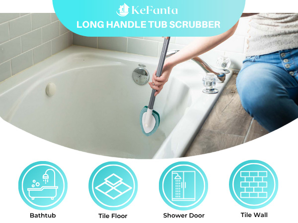 shower scrubber with long handle