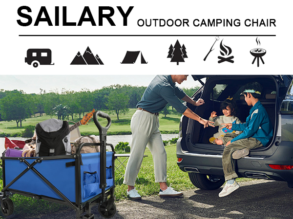 outdoor camping foldable wagon with small wheel