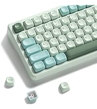 Rainbow Clear Keycaps, 125 Keys MOA Profile Transparent Keyboard keycaps, Shine Through Jelly Key ca...