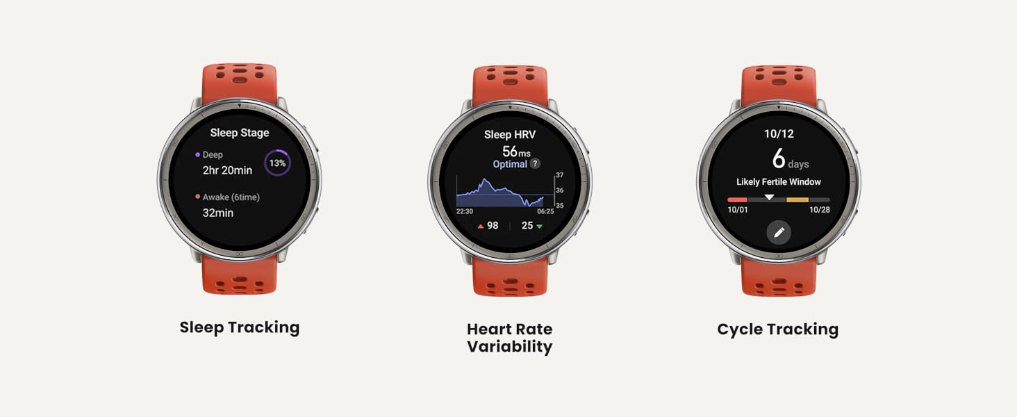 Sleep Tracking, Heart Rate Variability, Cycle Tracking