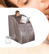 SereneLife SLISAU60GRY SereneLifeHome Portable Steam One Person Sauna for Detox &amp; Weight Loss (Bl...