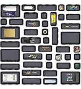 Kutesna 44 PCS Interlocking Drawer Organizer Set,4-Size Plastic Versatile Bathroom and Desk Drawe...
