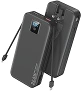 Portable Power Bank, 20000mAh 22.5W Fast Charging Phone Charger with Built-in Cables & Wall Plug,...
