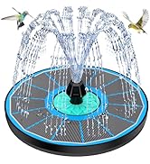 GAIZERL Solar Fountain Cyan Flower, Upgrade 3.5W Solar Bird Bath Fountains, Solar Powered Water F...