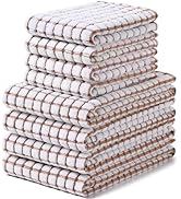 Homaxy Kitchen Towels and Dishcloths Set, 16 x 25 and 12 x 12 Inches, Set of 8 Cotton Terry Kitch...