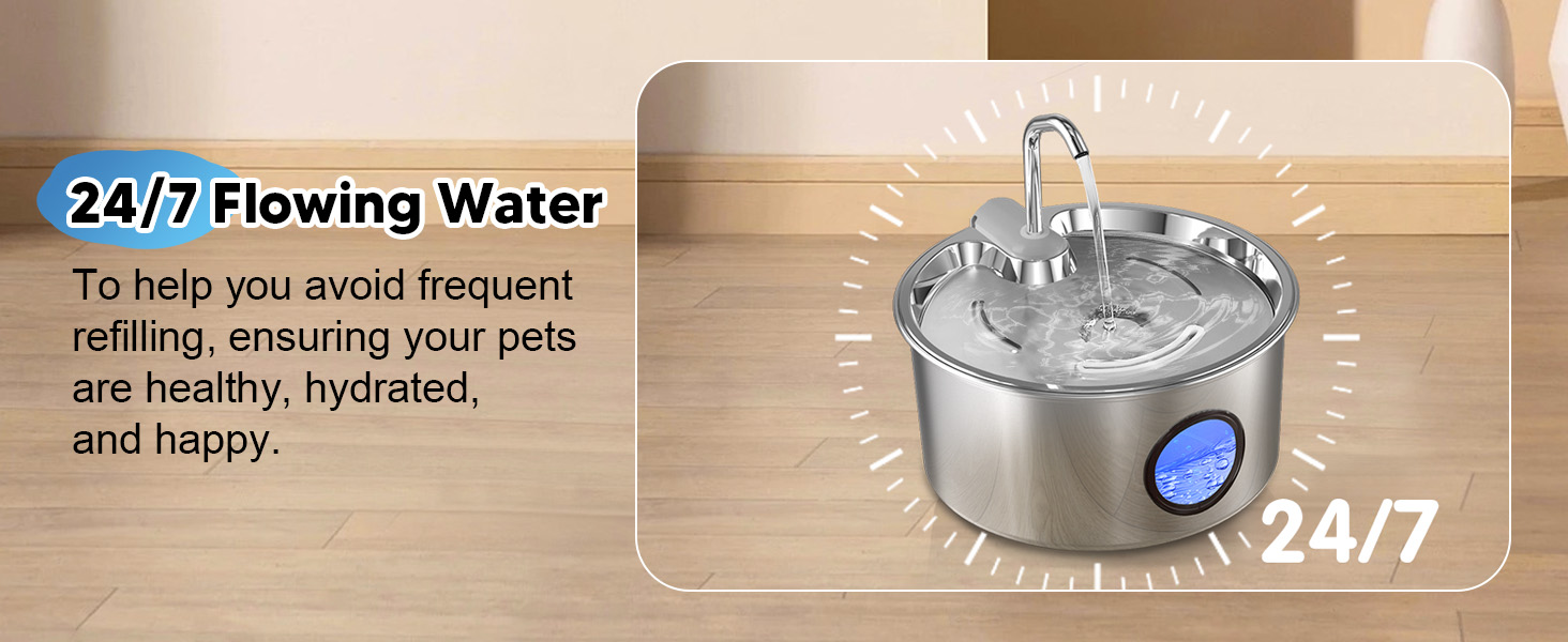 cat water fountain stainless steel