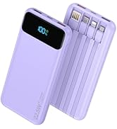 10000mAh Portable Charger Built in 4-Cables, 22.5W Fast Charging USB C Power Bank, 6 Outputs Batt...