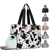 Pritent Diaper Bag Tote for Working Mom, Large Travel Diaper Tote for Mom and Dad with 14 Inch La...