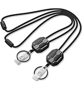 Oaridey 2 Pack Retractable Lanyards for ID Badges Holder, Badge Reels Retractable with Dyneema Co...