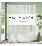 Amazer Plastic Shower Curtain Liner with Magnets, 72x72 Frosted Shower Liner PEVA Waterproof Insi...