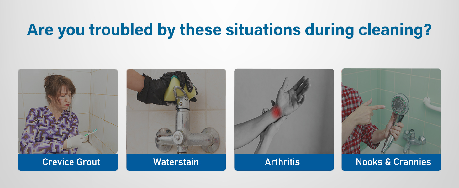 Small Cordless Power Scrubber for Grout, Tile Crevice, Corners, Bathtub, Kitchen Bathroom