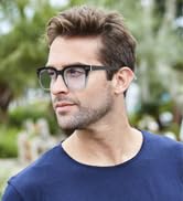 CHOFILORD Progressive Multifocus Reading Glasses for Women Men Blue Light Blocking Spring Hinge S...