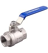 DERNORD Full Port Ball Valve Stainless Steel 304 Heavy Duty for Water, Oil, and Gas with Blue Loc...