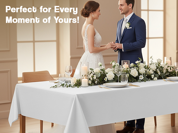 white cloth tablecloth, one pack white table cloth, rectangle tablecloth 1 pk