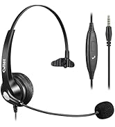 Callez 3.5mm Cell Phone Headset with Noise Canceling Mic, Computer Headsets for iPhone Samsung Hu...
