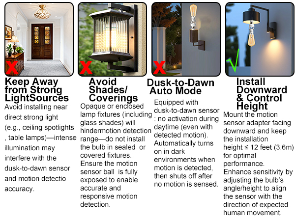 2pcs PIR Sensor Light Socket