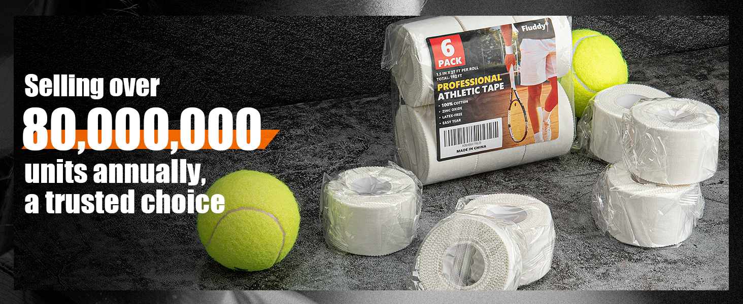 Professional 6 Pack White Athletic Sports Tape