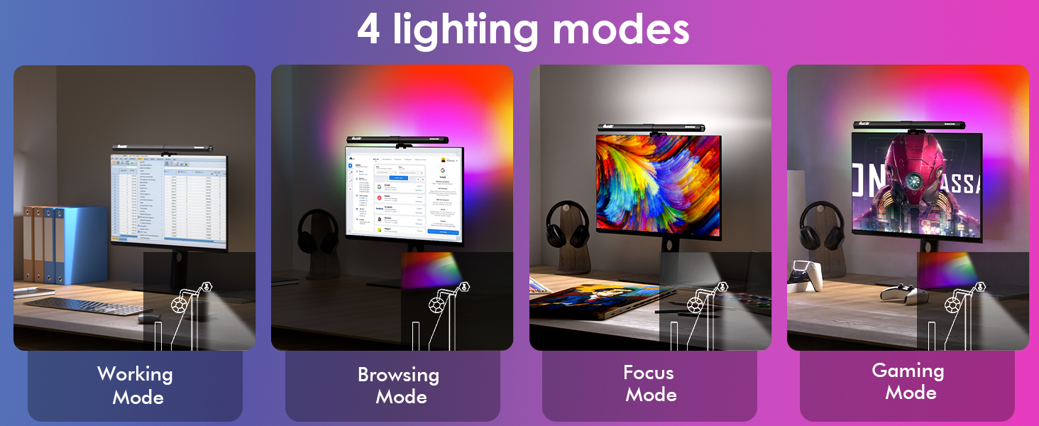 quntis monitor light bar rgb backlit