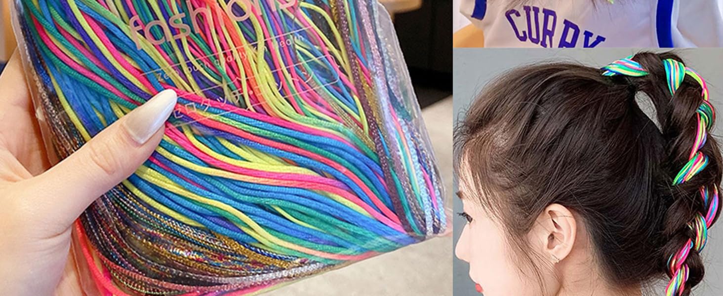Hair Braids Assorted Mix Colorful Gradient Color Hair Wrap String Rope Strands
