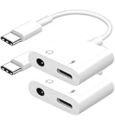 Seulliya USB C to 3.5mm Headphone Jack and Charger Adapter, 2-in-1 Audio &amp; Fast Charging Splitter...