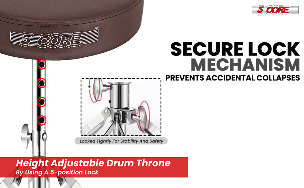 Black Drum Chair,Height Adjustable Heavy Duty Upgraded Drum Stool