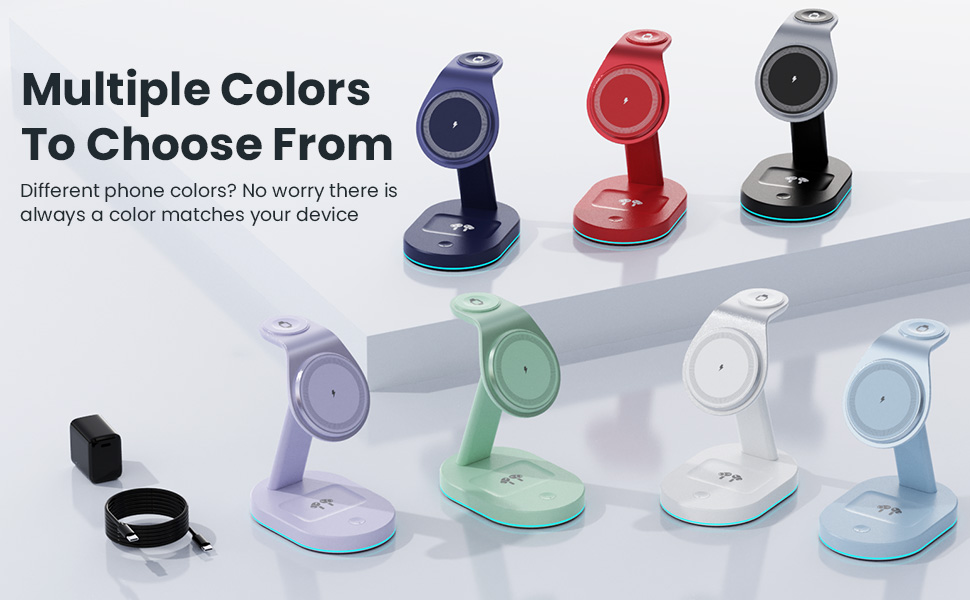 3 in 1 Wireless Charging Station Fast Charging Station for iPhone and Watch with MagSafe