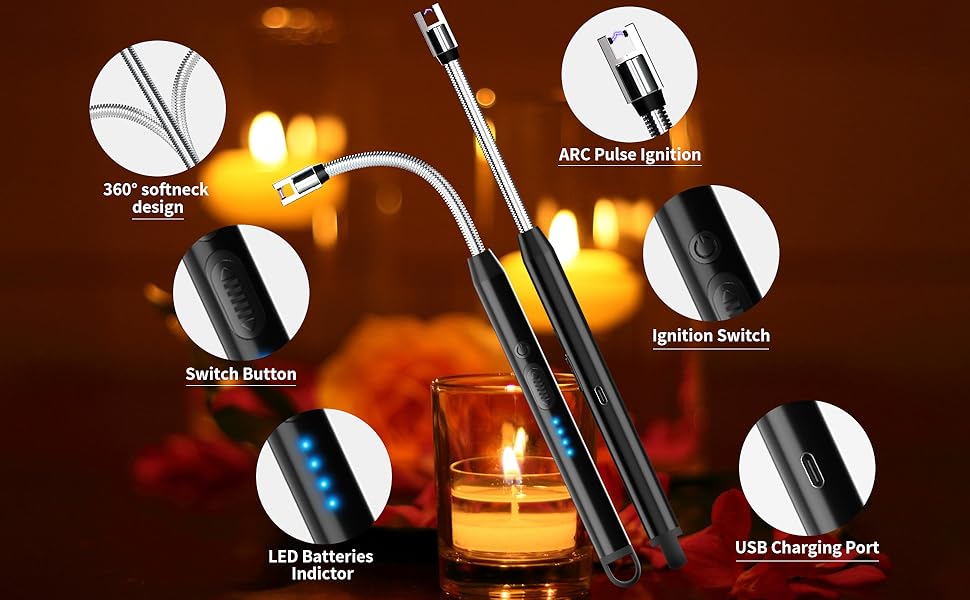 360° rotating neck Lighters