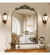 Koonmi Vintage Mirror, 24x36 Antique Barolon Mirror for Wall, Bronze Frame with Ornate Patterns, ...
