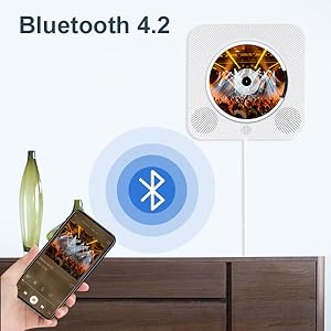 Wall Mountable CD Player Bluetooth Desktop CD Player Speakers
