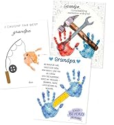 Fathers Day Crafts from Kids - Custom Handprint Set 3, Personalized Best Dad Ever Handprint Kit F...