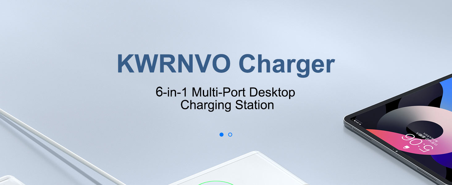 KWRNVO 6-IN-1 USB C Charging Station for Multiple Devices