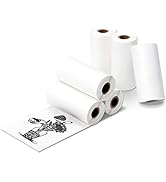Fimax 6 Roll Peripage Mini Printer Photo Paper, 30 * 57mm Thermal Paper White Self-Adhesive for P...