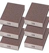Sunxeke 6 Pack Sanding Sponge,120 Grit Drywall Sanding Blocks,Washable and Reusable Sandpaper Blo...