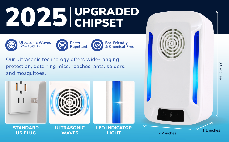 Ultrasonic Pest Repellent, Mouse Repeller, Insects Repeller, Pest Control Device